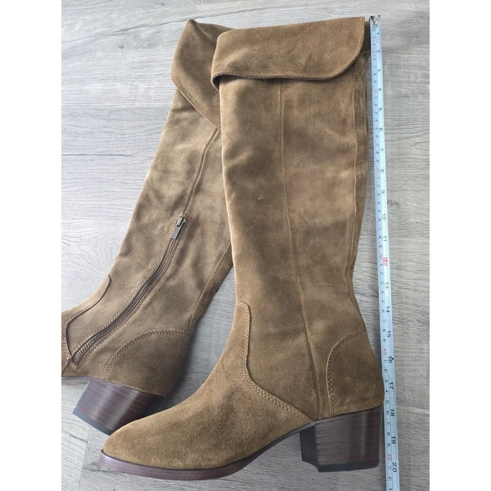 Frye Clara OTK Over The Knee Brown Leather Suede Boots Size 9M